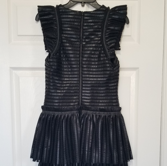 Maje Remony Black Tiered Mini Dress Size 3 - Picture 7 of 15